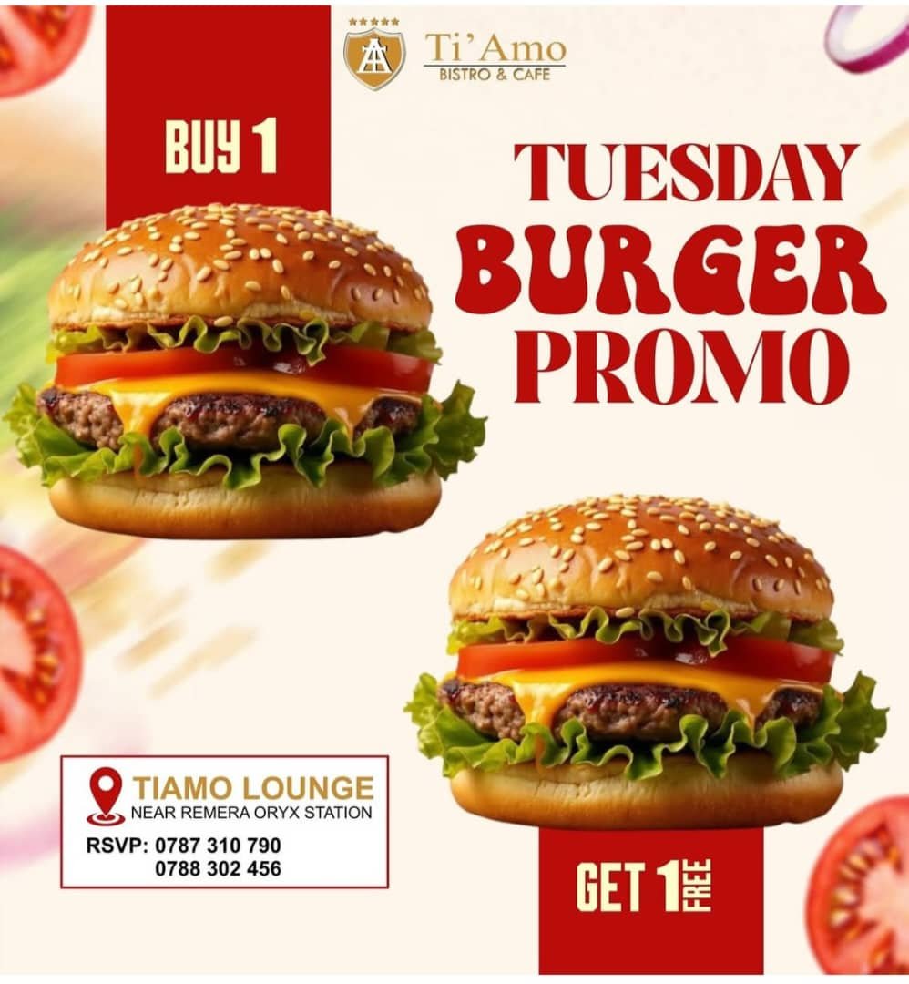 Burger promo Buy 1 Get 1 